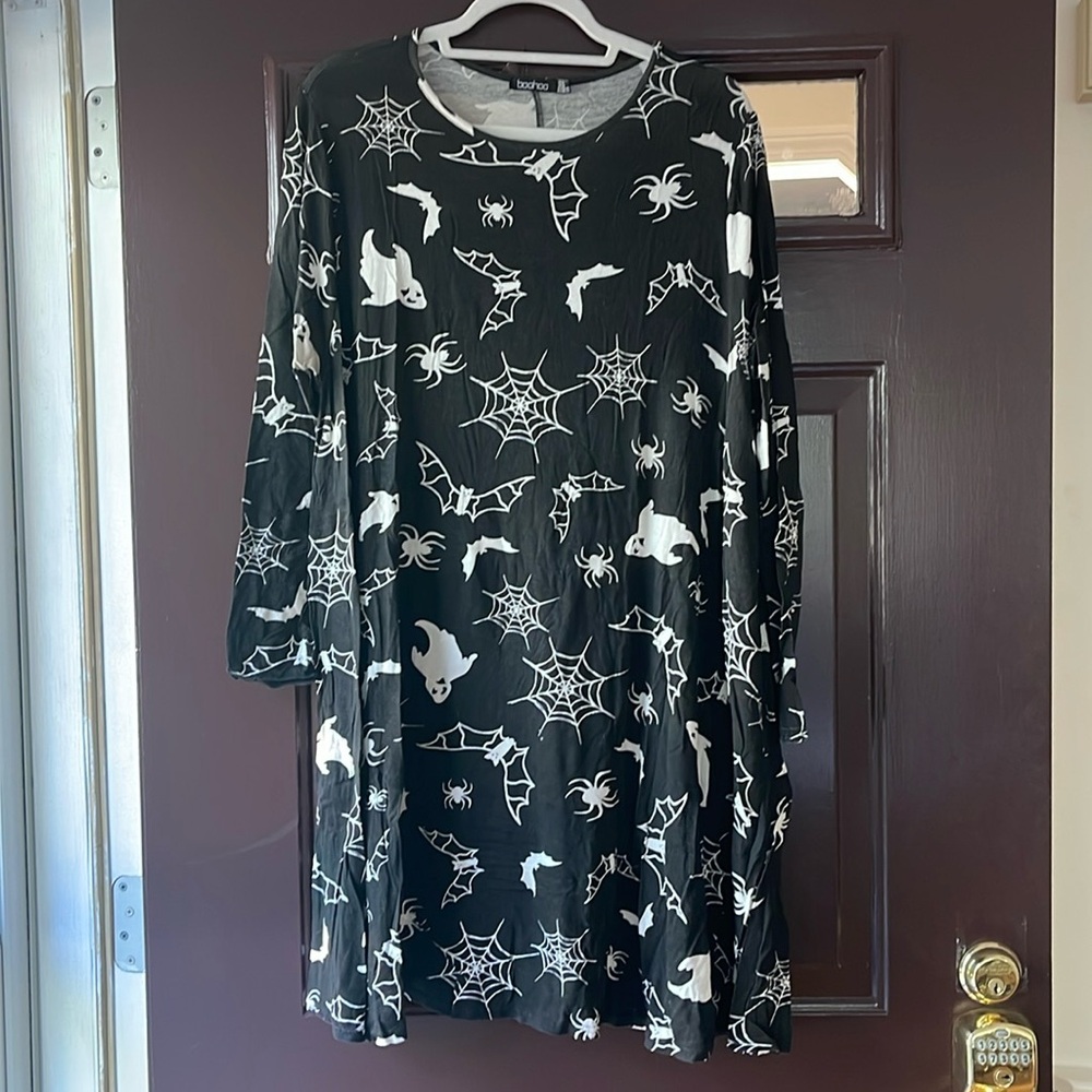 Halloween Teacher Dress Bats Spiders Ghosts sz 14